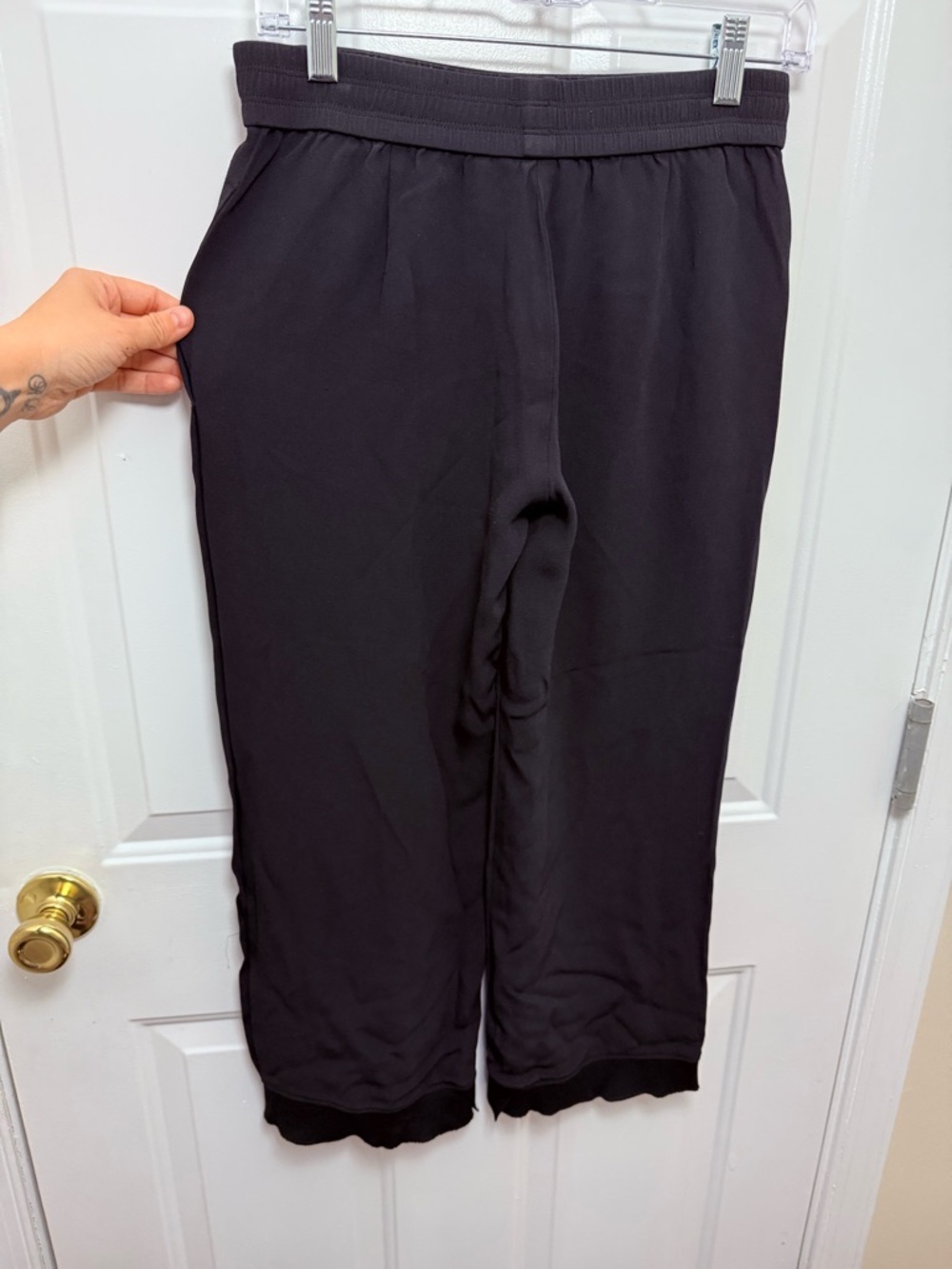 Helmut Lang Black Casual Pull On Pants Size Small Straight Leg Elastic Waist - Picture 7 of 7
